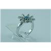 Image 1 : Genuine Diamond & Blue Topaz Ring 14K Gold