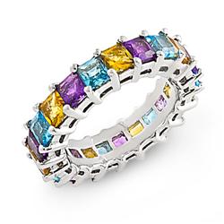Genuine 4.43 ctw Amethyst, Citrine, Topaz Ladies Ring  