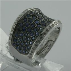 Ring 1.93 ctw Diamond & Blue Sapphire  14K  White Gold- SRP$ 4619
