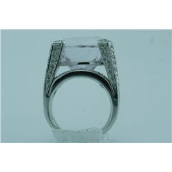 Genuine Diamond & Kunzite Ring 14K Gold