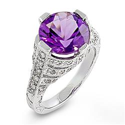 Genuine 4.25 ctw Diamond & Amethyst Ladies Ring  