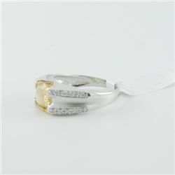 Ring 2.24 ctw Diamond & Citrine  14K White Gold- SRP$ 1628