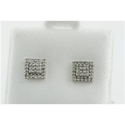 Earrings 0.12 ctw Diamond  14K  White Gold- SRP$ 605