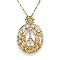 Genuine 1.16 ctw Diamond Pendant w/ Chain  14K Yellow Gold