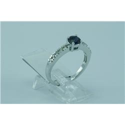 Genuine Diamond & Blue Sapphire Ring 14K Gold - SRP $2115