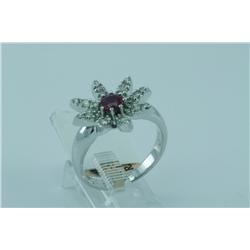 Genuine Diamond & Ruby Ring 14K White Gold - SRP $2863