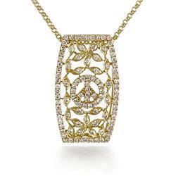 Genuine 0.46 ctw Diamond Pendant w/ Chain 14K Yellow Gold