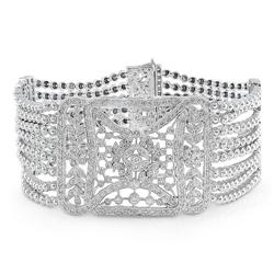 Genuine 3.42 ctw Diamond Bracelet 14K White Gold