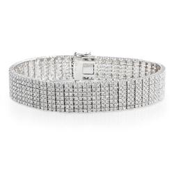 Genuine 7.97 ctw Diamond Bracelet  18K White Gold