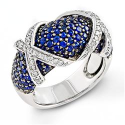Genuine 2.81 ctw Diamond & Sapphire Ladies Ring  
