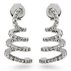 Genuine 0.97 ctw Diamond Earrings  14K White Gold