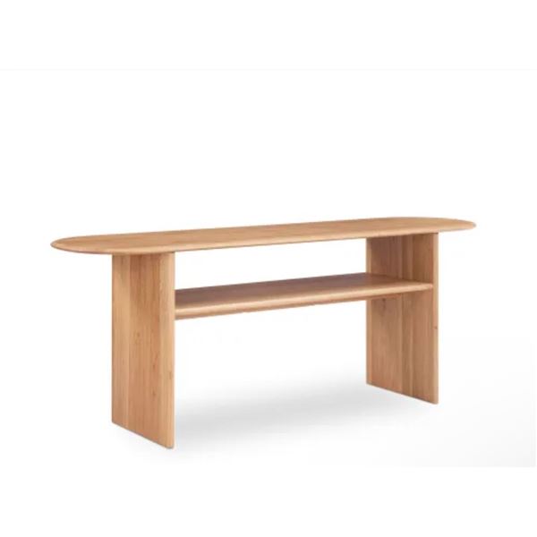BNIB - Moe's - Ruby Oval Console Table in Natural Oak - MSRP $1,999.00 - BC-1156-24 - 78” W
