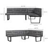 Image 3 : BNIB - Moe's - Hanlon Corner Bench in Dark Grey - MSRP $2,449.00 - ER-2066-25 - 81.0” W X 6