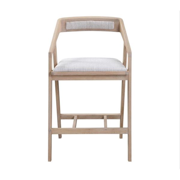 BNIB - Moe's - Padma Oak Counter Stool in Light Grey - MSRP $775.00 - BC-1092-29 - 22.5” W 