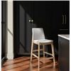 Image 2 : BNIB - Moe's - Deco Oak Counter Stool in Light Grey - MSRP $859.00 - BC-1138-29 - 21.7” W X