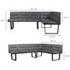 Image 2 : BNIB - Moe's - Hanlon Corner Bench in Dark Grey - MSRP $2,449.00 - ER-2066-25 - 81.0” W X 6
