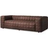 Image 2 : BNIB - Moes - Callan Sofa Grid Stitched Dark Brown Aniline Leather - MSRP $9,085 - HO-1001-20 - 100"