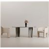 Image 4 : BNIB - Moes - Celia Oval Dining Table Panda Marble - MSRP $3,949 - JD-1075-37-0 - 72" W x 40" D x 30