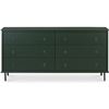 Image 1 : BNIB - Moes - Reagan 6-Drawer Dresser Deep Green - MSRP $2,899 - JU-1008-27 - 63" W x 18.5" D x 30.2