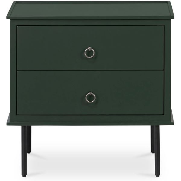 BNIB - Moes - Reagan Nightstand Deep Green - MSRP $939 - JU-1006-27 - 25" W x 18.5" D x 24.25" H