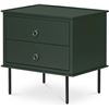 Image 2 : BNIB - Moes - Reagan 2 Drawer Nightstand Deep Green - MSRP $939 - JU-1006-27 - 25" W x 18.5" D x 24.