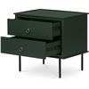 Image 4 : BNIB - Moes - Reagan 2 Drawer Nightstand Deep Green - MSRP $939 - JU-1006-27 - 25" W x 18.5" D x 24.