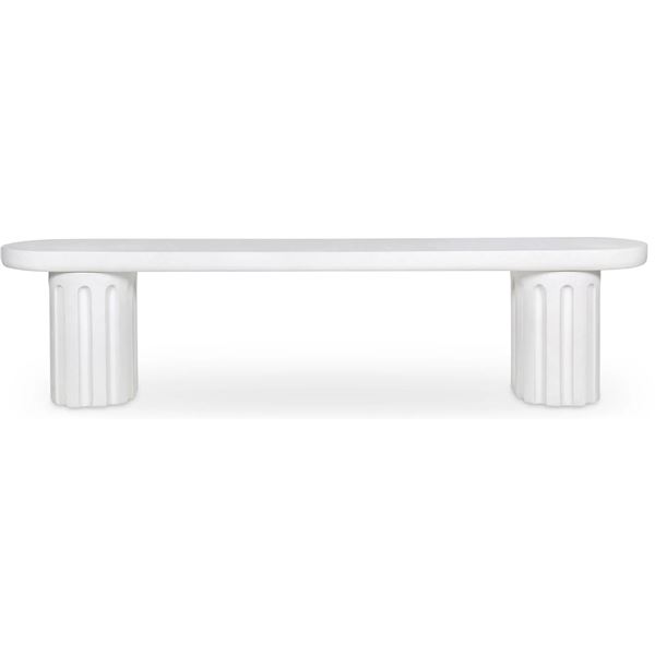 BNIB - Moes - Eris Outdoor Dining Bench - White - MSRP $1,549 - JK-1012-18-0 - 75" W x 15" D x 18" H