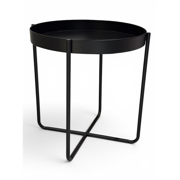 New - Genisis End Table Black Chrome by Ark Interiors - approx. 18in D x 20in H - MSRP $980 - new fl
