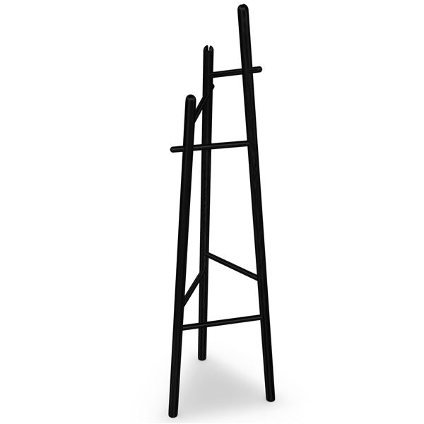New - Sovet Italia - Sakti Designer Coat Hanger Natural Ash Wood/Black Structure - approx. 23.6in x 