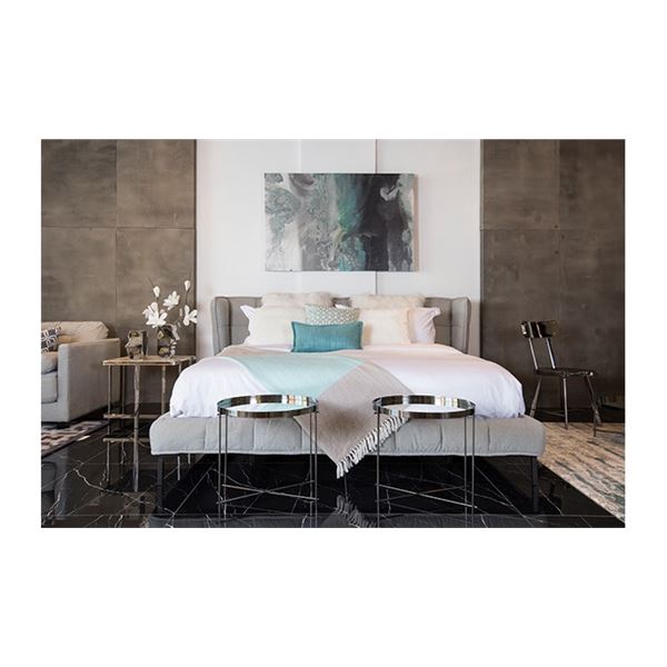 New - King Size Leigh Designer Bed - approx. 93in x 85in x 44in H - MSRP $7,900 - new floor model - 
