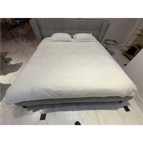 New - King Size Mattress with pillows & bed sheets) - new floor model