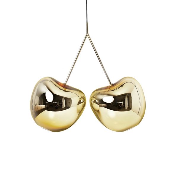 New - Qeebo - Designer Cherry Lamp Ceiling Light Gold Finish PE Polyethylene - approx. 24.6in x 10.7