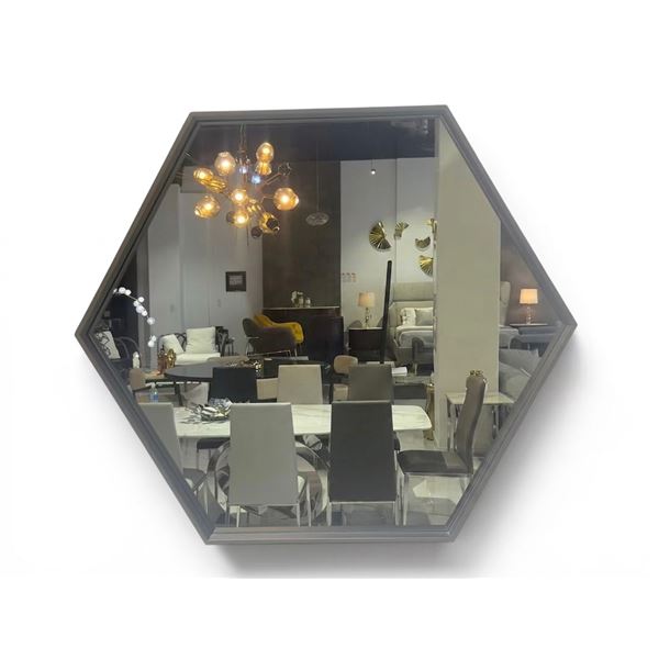 New - Sovet - 2pc Hexagona Large Mirrors - approx. 23in x 20in each - MSRP $1,780 for the set - new 