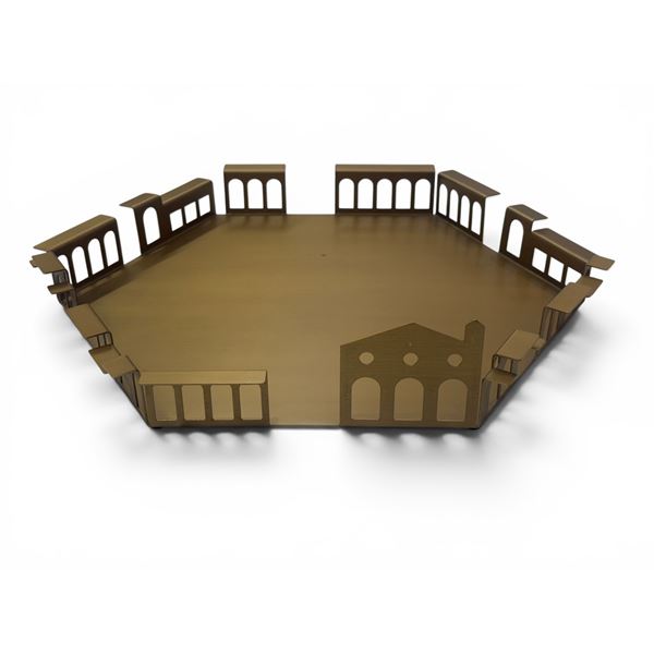 New - Roman Designer Hexagon Fruit Plate 20"R by Ark Interiors - MSRP $599 - new floor model