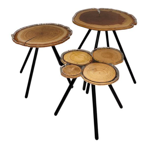 New - Acrila - Quebec Tables Set of 3 by Ark Interiors - approx 18.7"/15.2"/13.6" H x 17.7"/16"/17" 