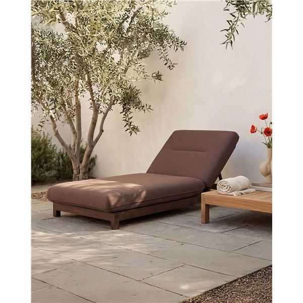 BNIB - Moe's - Enzo Outdoor Adjustable Lounge Chair - Brown - MSRP $3,249 - Item # TA-1002-03 - 79" 