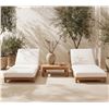 Image 2 : BNIB - Moe's - Enzo Outdoor Side Table - Natural - MSRP $879 - Item # TA-1003-24 - 35.5" W - 28" D -