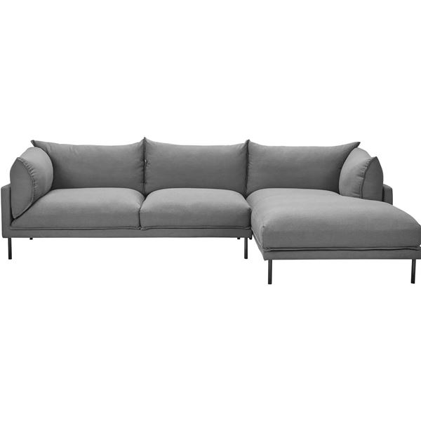 BNIB - Moe's Jamara Sectional - Right - Charcoal - Msrp $3125 - UB-1016-07-R-0 - 112"W x 65.75"D x 3