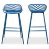 Image 3 : BNIB - Moe's - Piazza Outdoor Barstool - Blue - Set of Two - MSRP $289 - Item # QX-1004-26 - 19.29" 