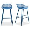 Image 2 : BNIB - Moe's - Piazza Outdoor Barstool - Blue - Set of Two - MSRP $289 - Item # QX-1004-26 - 19.29" 