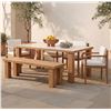 Image 2 : BNIB - Moe's Marina Outdoor Dining Bench - Natural - MSRP $989 - TA-1005-24-0 - 58"W x 16"D x 18"H