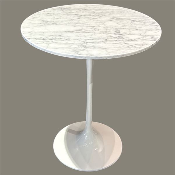 New - Stone International - Flute Accent Table - Model 7055 - Sahara Noir Marble Top - Ã˜ 17