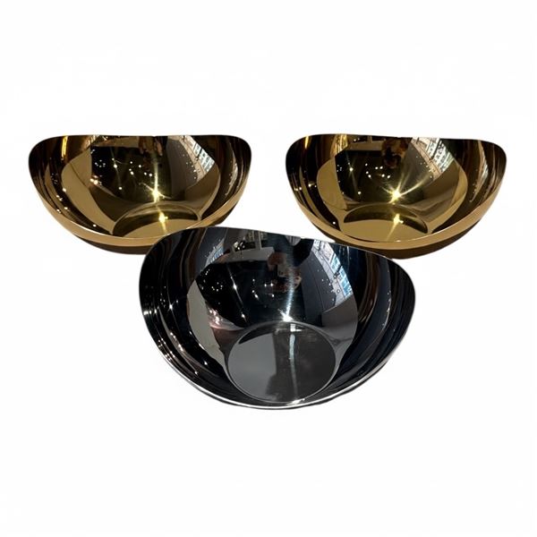New - Set of 3 Fruit Bowls - Chrome Finish - Model TP-116 (Large) - MSRP $900 - New Floor Model