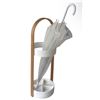 Image 2 : Modern Minimalist Umbrella Stand â€“ Wooden & White Metal Entryway Organizer