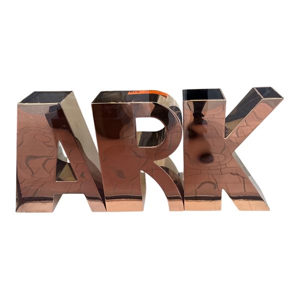 Set of 3 Metallic "ARK" Letter Planters / Decorative Vessels
