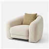 Image 1 : New - Ceppi - Megan Armchair - 41" x 38.6" x 27.6" H - Fabric Col.04 & Cuoietto Avorio Leather - MSR