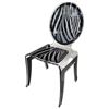 Image 2 : New - Acrila - Wild Zebra Chair with Plexi Legs by Ark Interiors - 16.5" x 15.3" x 34.6" H - MSRP $1