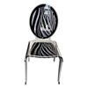 Image 3 : New - Acrila - Wild Zebra Chair with Plexi Legs by Ark Interiors - 16.5" x 15.3" x 34.6" H - MSRP $1