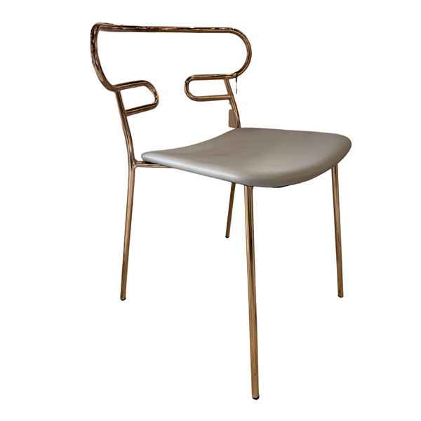 New - Tarba - Genoa Dining Chair by Ark Interiors - Grey Seat - 18"W x 18"D x 29"H - MSRP $1,099 - N