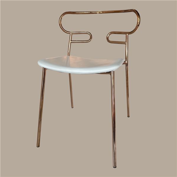 New - Tarba - Genoa Dining Chair by Ark Interiors - White Seat - 18"W x 18"D x 29"H - MSRP $1,099 - 